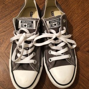 Women’s Grey and White Converse All Stars